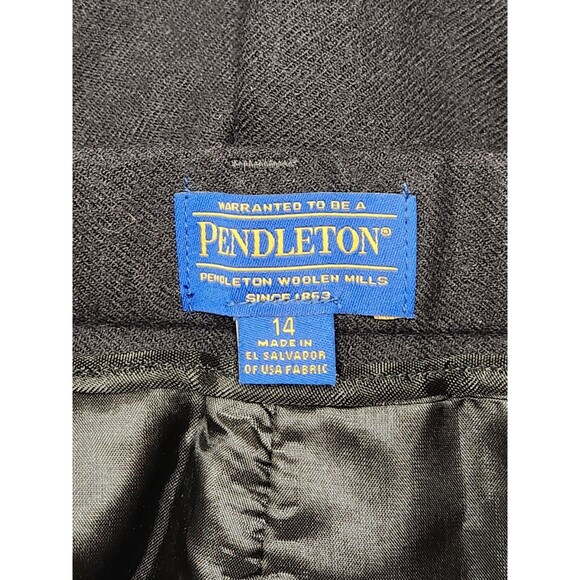 Pendleton Dress Pants Women's 14 Black 100% Virgin Wool‎ Straight Lined Trousers - Picture 3 of 5